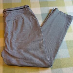 CJ Banks Pants Womens 16W Average White Black Hounds Tooth Preppy Office